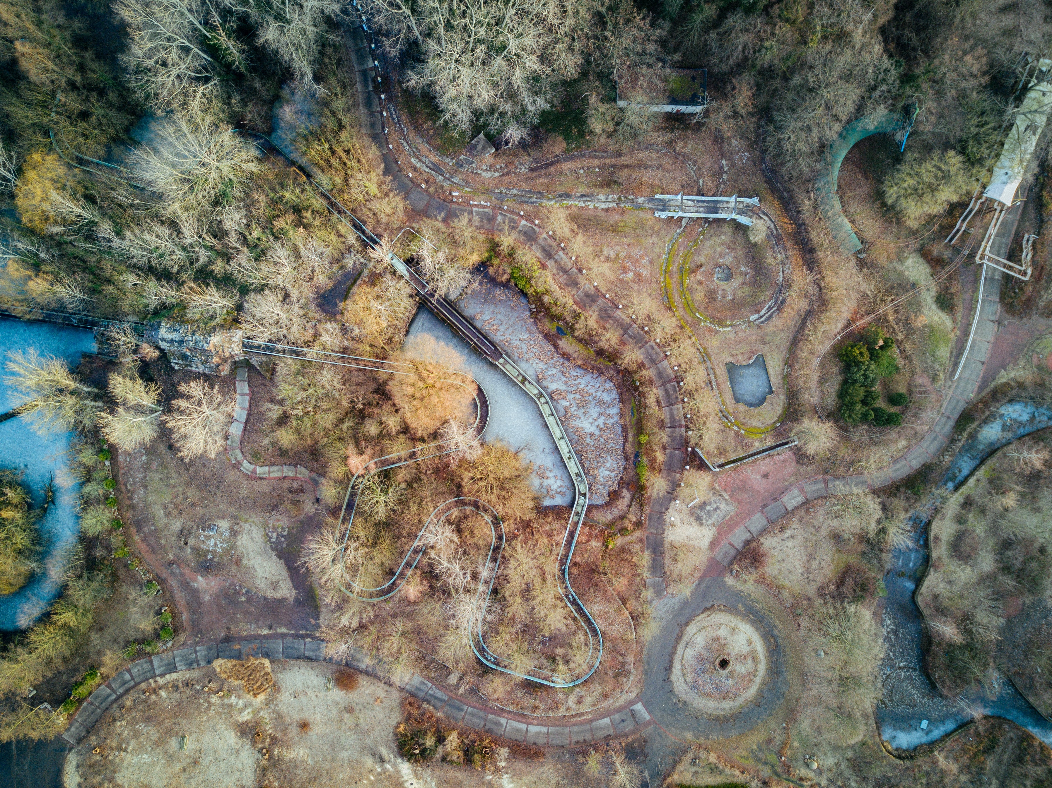 Drohnenaufnahme des verwildertes Spreeparks