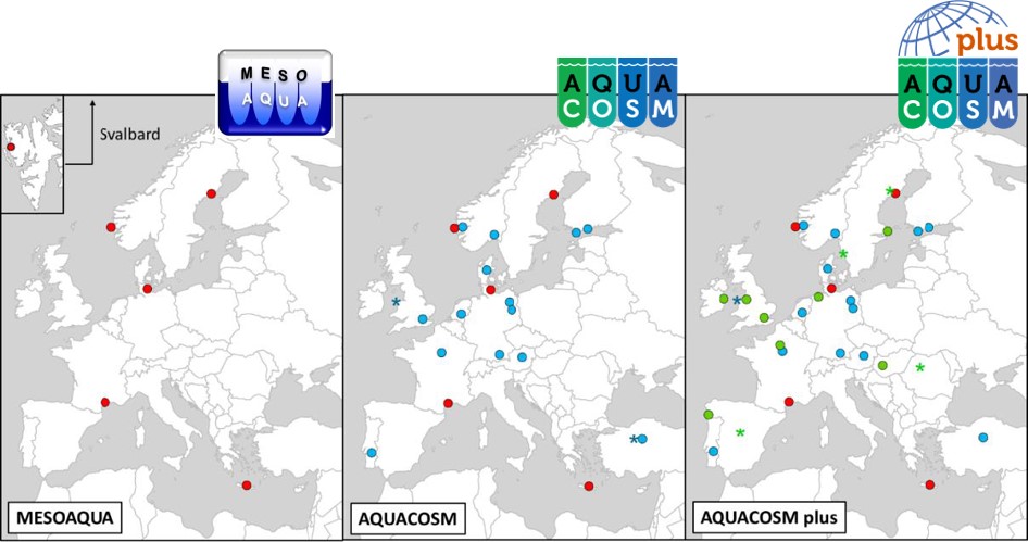 Development of the European mesocosm network towards the current RI AQUACOSM-plus