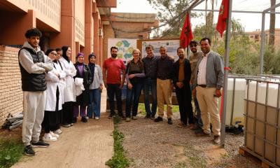 Gruppenfoto des Teams aus IGB-Forschenden und Mitgliedern der Cadi-Ayyad-Universit&auml;t (CAU) in Marrakesch.