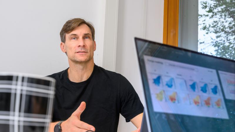 Christian Birkel in his office.